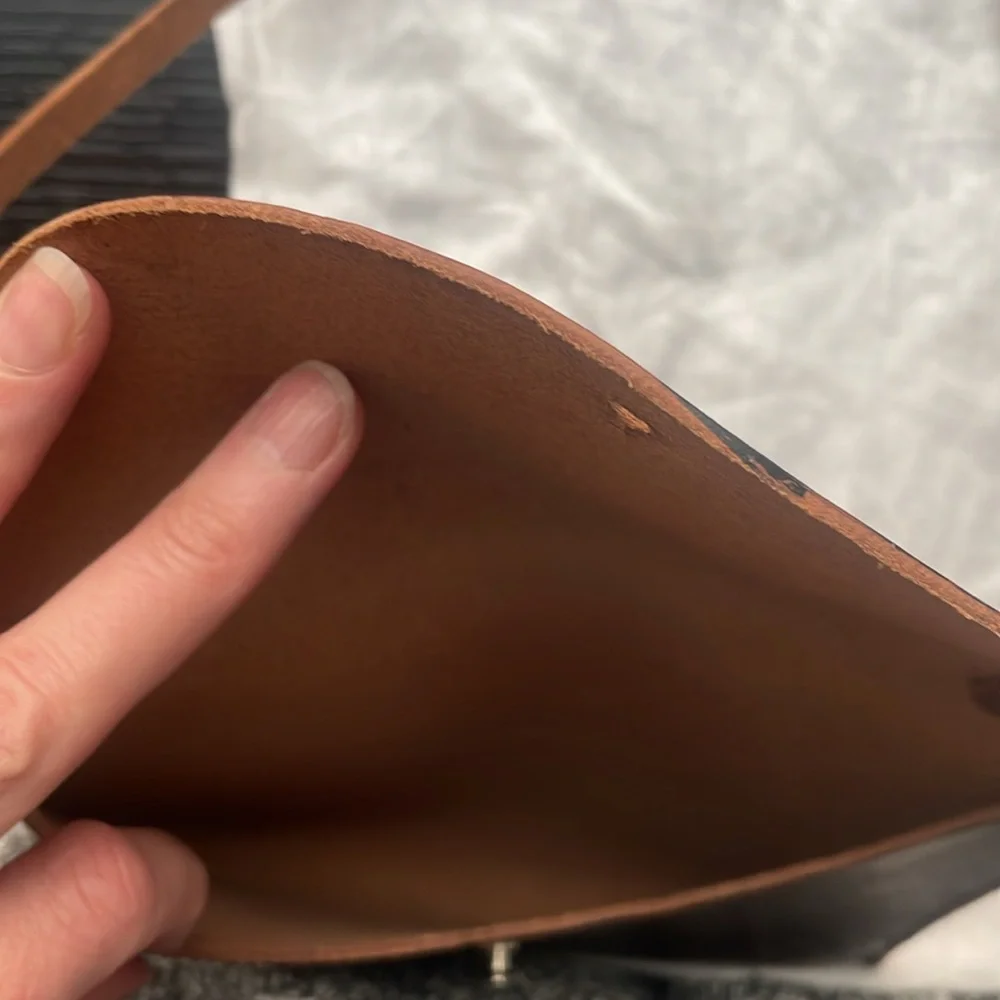 Leather Envelope style bag, Handmade & Painted - Picture 6 of 7